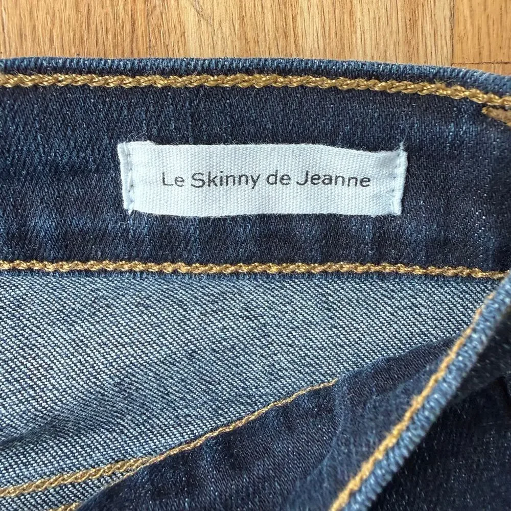 Frame Le Skinny de Jeanne Wellington Stretch Blue Denim Jeans Size 25 Minimal - Picture 4 of 12